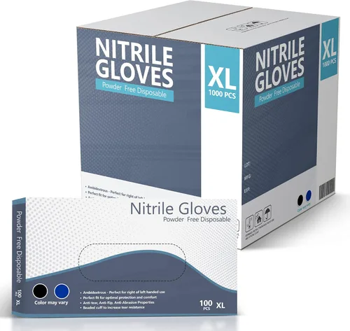 Vista 3 de Guantes de nitrilo, guantes desechables, cómodos, sin polvo, sin látex