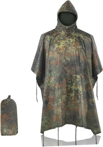 Vista 11 de Poncho de lluvia de camuflaje, abrigo impermeable multiusos