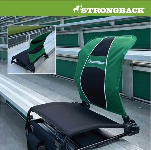 Vista 5 de STRONGBACK Stadium Seat for Bleachers with Lumbar Support & Back Support Negro/Gris