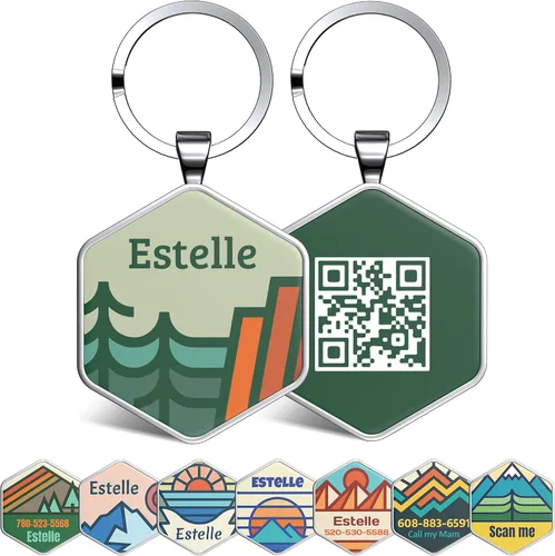 Vista 8 de Etiqueta de perro con código QR, etiquetas de identificación para mascotas, etiquetas de perro personalizadas para mascotas, etiquetas