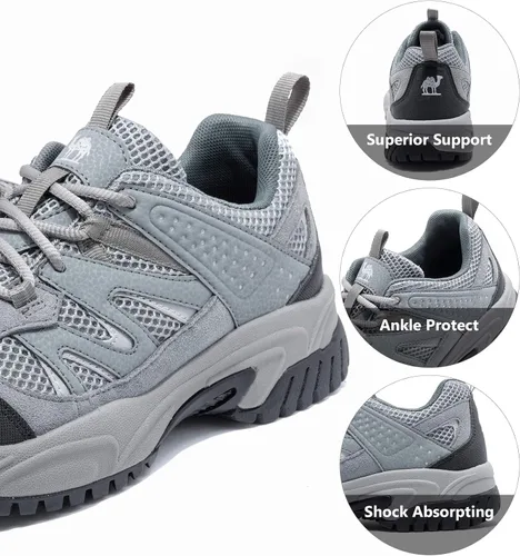 Vista 5 de CAMELSPORTS Zapatos de senderismo para hombre, ligeros, antideslizantes, transpirables, zapatos bajos para caminar, senderismo, escalada
