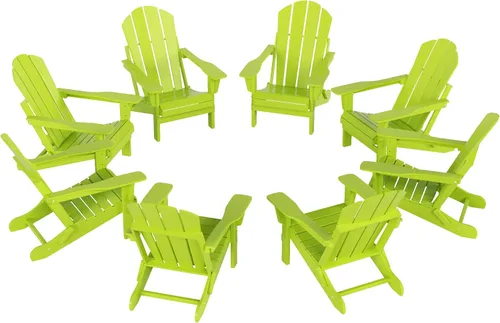 Vista 53 de WO Home Furniture Laguna Silla plegable Adirondack de polietileno de alta densidad, silla para patio para todo tipo de clima, para jardín al aire