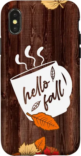 Vista 5 de Hello Fall Mug Maple Leaves Autumn Season Thanksgiving Gift Case for iPhone 17