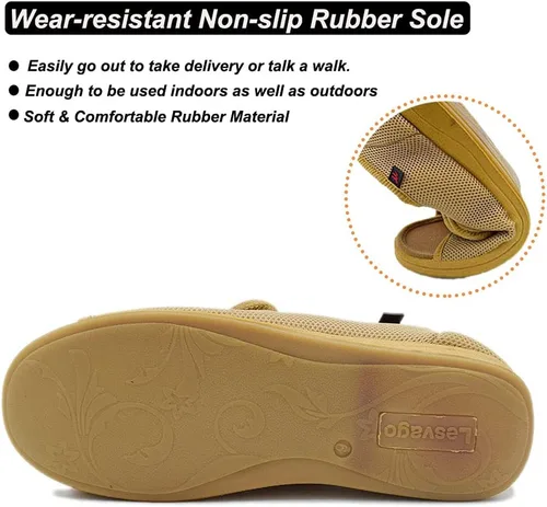 Vista 4 de W&LESVAGO Sandalias diabéticas para mujer, ancho ajustable para artritis y edema zapatos MS7008