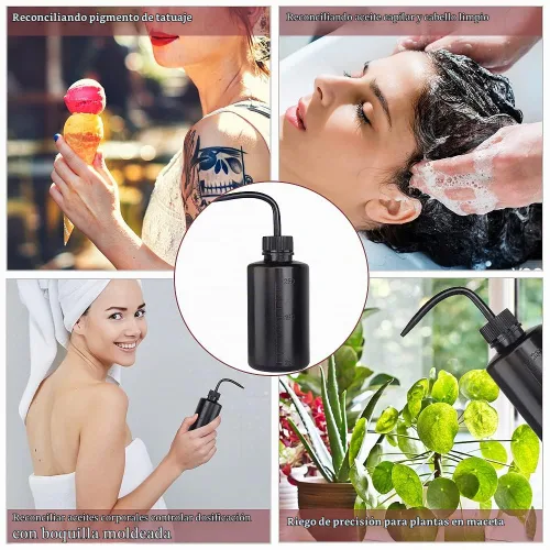 Vista 7 de Juego de 3 brochas de champú para pestañas, color negro Botella negra+cepillo de nariz negro