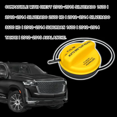 Vista 5 de Tapa de combustible de repuesto E85 para Chevy Silverado 1500 2500 3500 HD Avalanche Tahoe Escalade GMC Sierra 2012 2013 2014, tapa del tanque