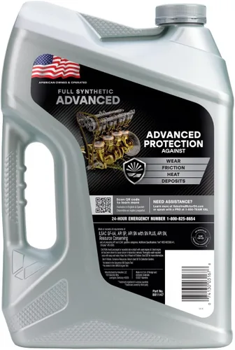 Vista 55 de Valvoline SynPower Full aceite sintético para motor, 1 Cuarto de galón, Ambar