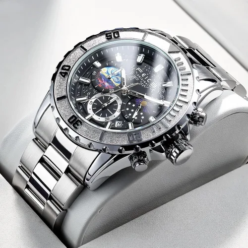 Vista 4 de FEICE Reloj FK131 - Exquisito reloj con fondo celeste y función de temporización..