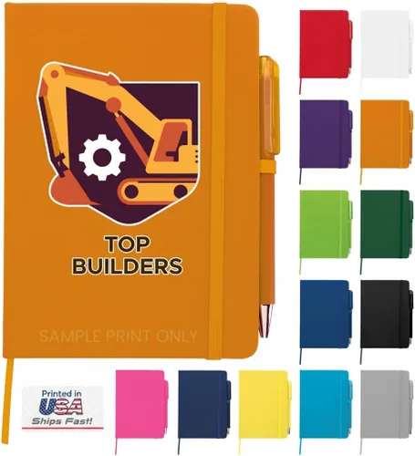 Vista 9 de Cuaderno Diario Personalizado – Cuaderno Personalizado de 5" x 7" (5 x 7 pulgadas) con Nombre, Texto o Logotipo – Diario Personalizado de 100