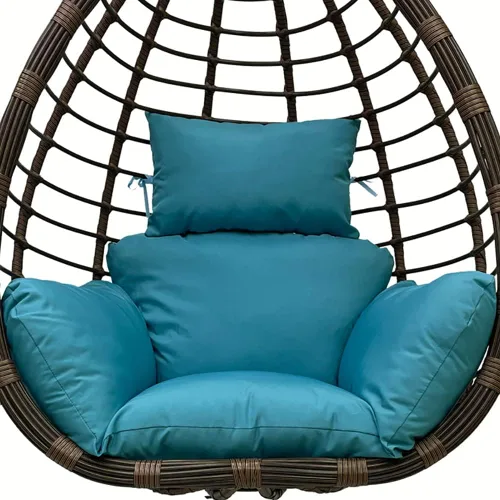 Vista 6 de Cojín para silla de huevo impermeable para exteriores/interiores, cojín grueso para colgar en la cesta colgante, cojín colgante para silla de huevo