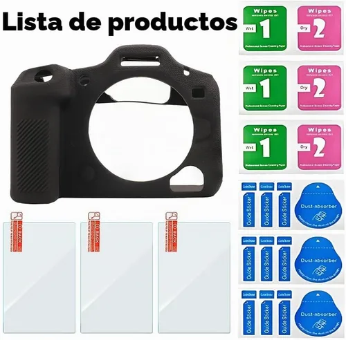 Vista 5 de Protector de pantalla para Canon EOS R5 Mark II y funda protectora de Negro