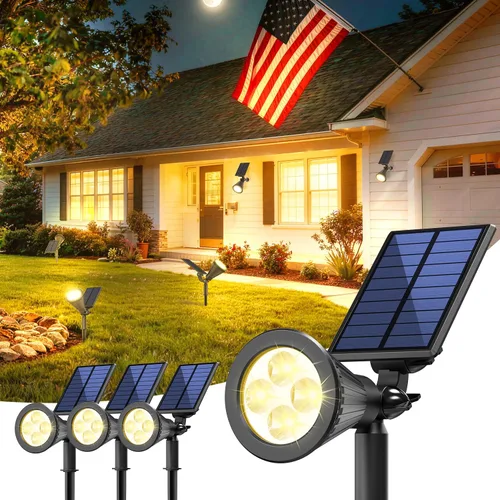 Vista 17 de JEJOT Paquete de 6 focos solares impermeables para exteriores con haz de Blanco cálido