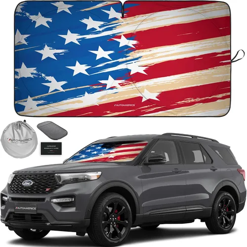 Vista 36 de Parasol de Parabrisas de Una Pieza - Parasol Cromado Líquido Plegable para Ventana Delantera de Auto para Carros SUV Camión - Protector Visor