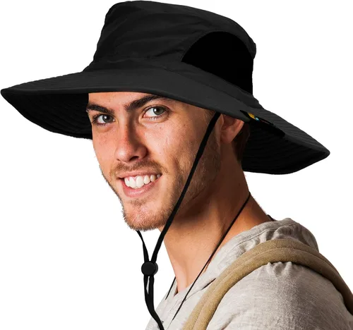 Vista 20 de SUN CUBE Sombrero de ala ancha para hombres y mujeres, sombreros de pesca, protección solar UV, sombrero de pescador, sombrero de pescador
