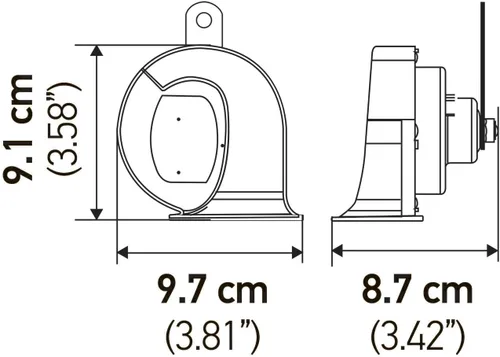 Vista 66 de HELLA 012010971 Kit de Bocina de Trompeta Negra de 12V (Ajuste Universal - Paquete Blíster)