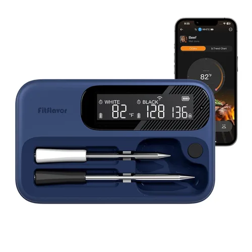 Vista 10 de Termómetro inalámbrico para carne con Bluetooth, termómetro de carne Bluetooth para parrilla, sonda de carne inalámbrica para cocinero de alimentos