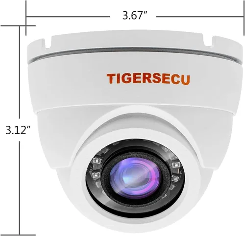 Vista 3 de TIGERSECU Paquete de 8 cámaras de seguridad domo gran angular 1080P