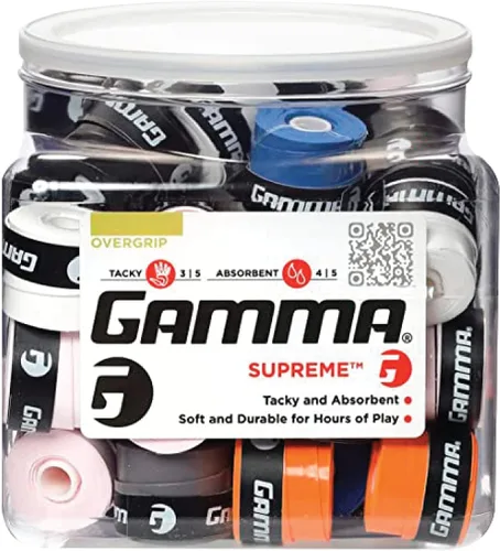 Vista 8 de Gamma Sports Supreme Overgrip para raquetas de tenis, pickleball, squash, bádminton y raquetball, varios tamaños