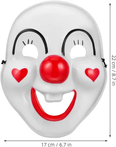 Vista 5 de Homoyoyo 2 máscaras de payaso de Halloween de plástico para mascarada