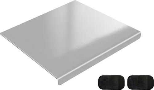 Vista 10 de Tabla de Cortar de Acero Inoxidable 304 con Pack de 2 Alfombrillas Antideslizantes, Yoposeo Tablas de Cortar y Picar Resistentes para Hornear