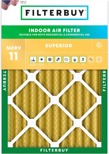 Vista 10 de Filterbuy Filtro de aire 8x14x1 pulgadas MERV 11 Defensa Superior contra Mascotas y Alergias (Paquete de 1), Filtros de Repuesto Electrostáticos