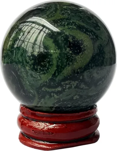 Vista 19 de Escultura de esfera de adivinación de cristal curativo de labradorita negra de 1.575 pulgadas, bola de piedras preciosas, colección decorativa