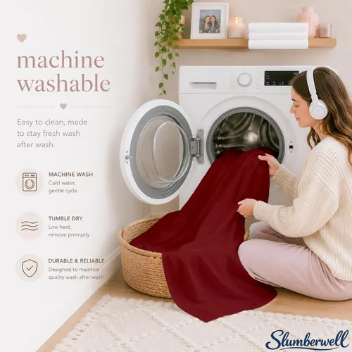 Vista 7 de SlumberWell Falda de cama de microfibra extra larga con volantes para dormitorio de collage, panel de tres lados, fácil ajuste y elegante