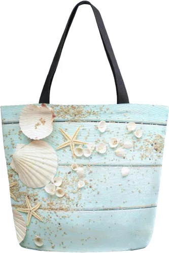 Vista 18 de Naanle Bolsa de lona para mujer, bolso de hombro casual con hoja de palma, reutilizable, multiusos, resistente, para compras, comestibles, algodón