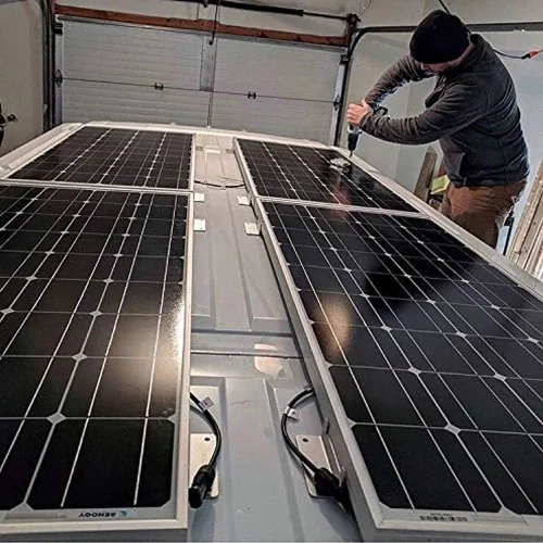 Vista 6 de Renogy Soportes de montaje en Z para panel solar, aluminio ligero, construcción libre de corrosión para RVs, remolques, barcos, yates, pared y otra