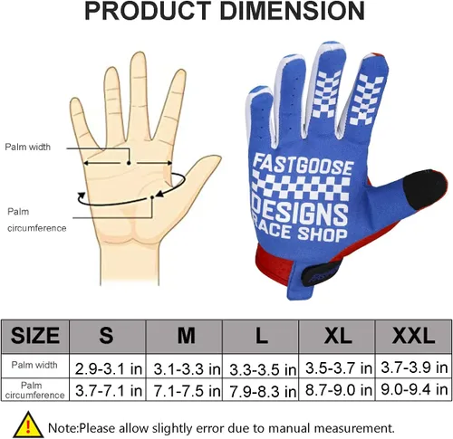 Vista 5 de OUNIXUE Guantes de motocross para motocicleta con pantalla táctil para hombres y mujeres, guantes de motocross de montaña de dedo completo