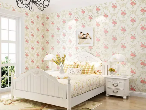 Vista 6 de Papel tapiz vintage en relieve 3D con diseño floral para despegar y pegar, rosa rosado, papel de pared de flores, pegar y despegar, papel