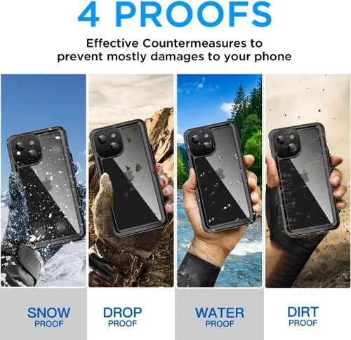 Vista 2 de AICase Funda impermeable para iPhone 13 Mini de 5.4 pulgadas, a prueba de nieve, a prueba de polvo, a prueba de golpes, con certificación IP68
