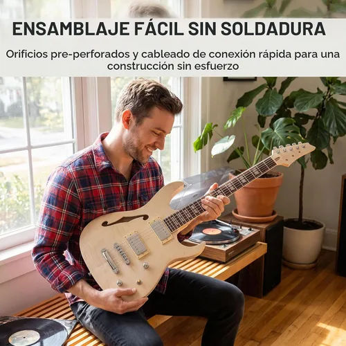 Vista 9 de Kit de guitarra para principiantes, cuerpo de tilo con tapa