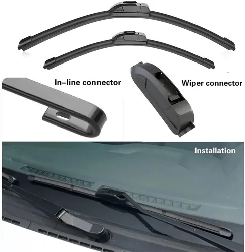 Vista 4 de Compatible con Dacia Renault Duster MK1 2014-2017 Escobillas limpiaparabrisas delantero trasero Cepillos Cortadores Accesorios J Hook 2014 2015 2016