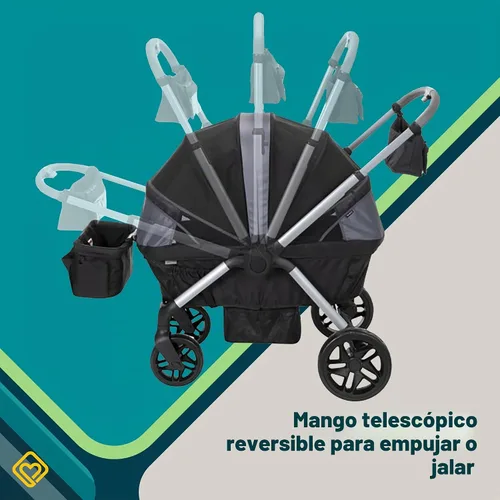 Vista 9 de Safety 1st Summit Wagon - Cochecito para 2 niños con bandeja extraíble en la calle alta