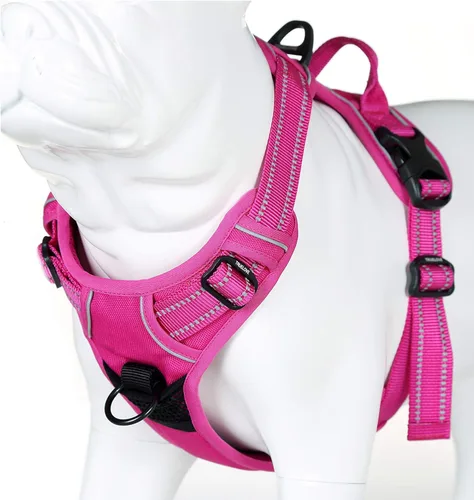 Vista 11 de JUXZH Truelove Arnés para perro sin tirones con mango de fácil control y 2 accesorios para correa, chaleco reflectante ajustable para mascotas