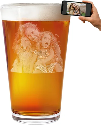 Vista 19 de Vaso de cerveza grabado personalizado de 16 onzas, regalos de Navidad grabados personalizados para hombres, regalos de cumpleaños para papá, regalos