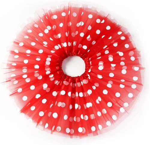 Vista 4 de Tutú de lunares con diadema de orejas de ratón para niñas, disfraz de Halloween, accesorios de disfraces de cumpleaños