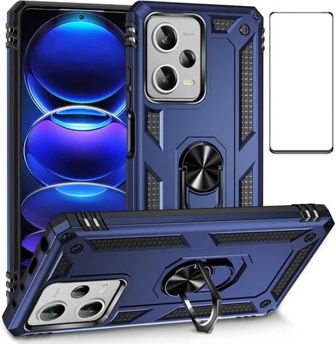 Vista 82 de Funda para Xiaomi POCO X3 NFC /X3 Pro con protector de pantalla, armadura de protección militar híbrida resistente a prueba de golpes, funda Negro
