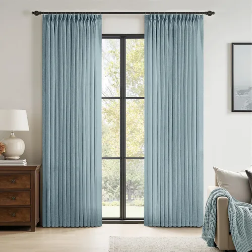 Vista 11 de MIULEE Cortinas de Lino con Pliegues Pinzados de 96 Pulgadas de Largo, Juego de 2 Paneles para Dormitorio y Sala de Estar, Cortinas
