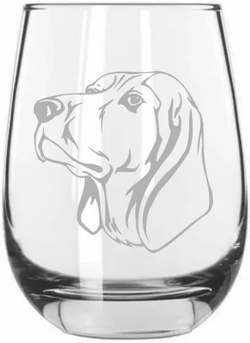 Vista 270 de Shar Pei (chino) - Vaso de vino sin tallo grabado para perro, 15.25 onzas