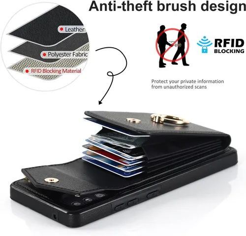 Vista 4 de Asuwish Funda de teléfono para Samsung Galaxy S20 FE 5G de 6.5 pulgadas con protector de pantalla de vidrio templado y anillo RFID tarjetero celular