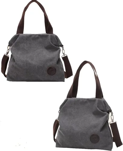 Vista 5 de ELEOPTION Bolso de hombro de la lona del estilo simple de la vendimia de las mujeres del bolso del bolso del shopper Hobo del bolso para las mujeres