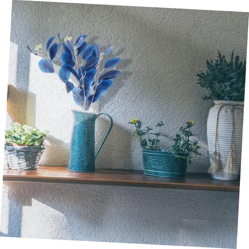 Vista 6 de IMIKEYA 3 piezas de hojas de eucalipto simuladas decoración para el hogar, ramo de flores artificiales, vegetación de granja, eucalipto, secado