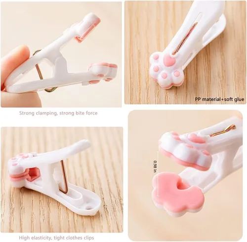 Vista 4 de Pinzas de plástico resistentes para colgar ropa, pinzas para ropa sin rastro, clips de chips, clip de sellado de plástico, clips para bolsas