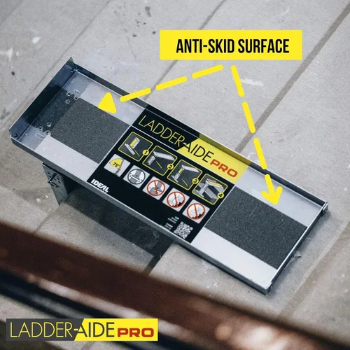 Vista 9 de Ideal Security Escalera plegable PRO: Se adapta a escalones de 4.921" a 7.875" de alto, extensor de escalera, accesorios, estabilizador, nivelador