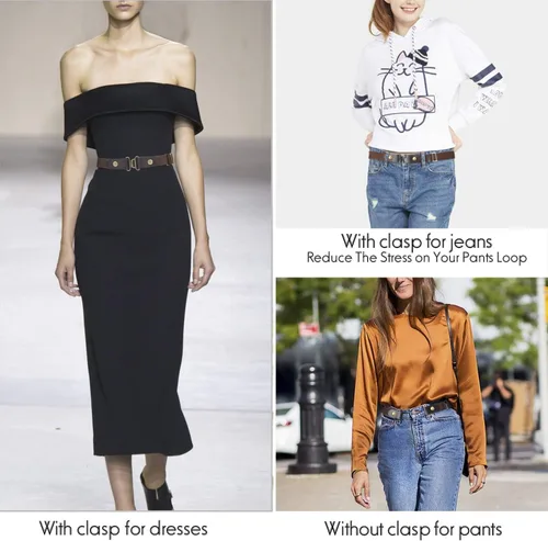 Vista 4 de Sin hebilla cinturón elástico para mujeres hombres cinturón de cintura de hasta 72 pulgadas para jeans