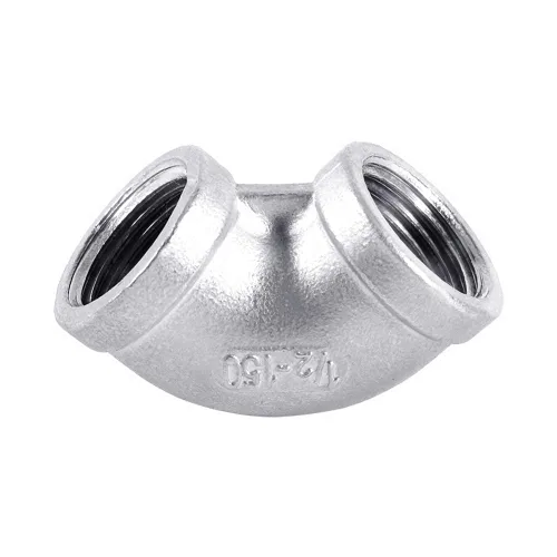 Vista 4 de Accesorio de tubería de acero inoxidable fundido 304, conector de tubería roscada NPT hembra a hembra, codo de 90 grados, clase 150 (paquete de 2)