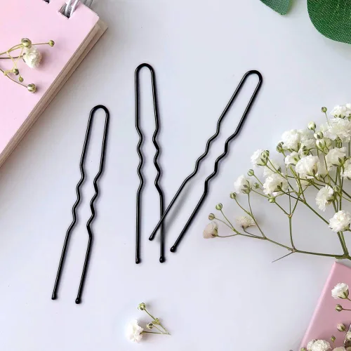 Vista 3 de IKOCO - Horquillas para el pelo en forma de U de 2.4 pulgadas para moños de ballet para mujer con caja de almacenamiento Sujeción segura, sin