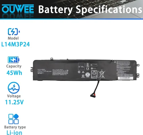 Vista 2 de L14M3P24 L14S3P24 - Batería para portátil compatible con Lenovo Legion Y520-15IKBA Y520-15IKBM Y520-15IKBN IdeaPad Y700-14ISK 700-15ISK Serie